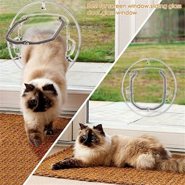 Round Pet Door For Cats Small Dogs Cat Door Flap Door For Screen Glass