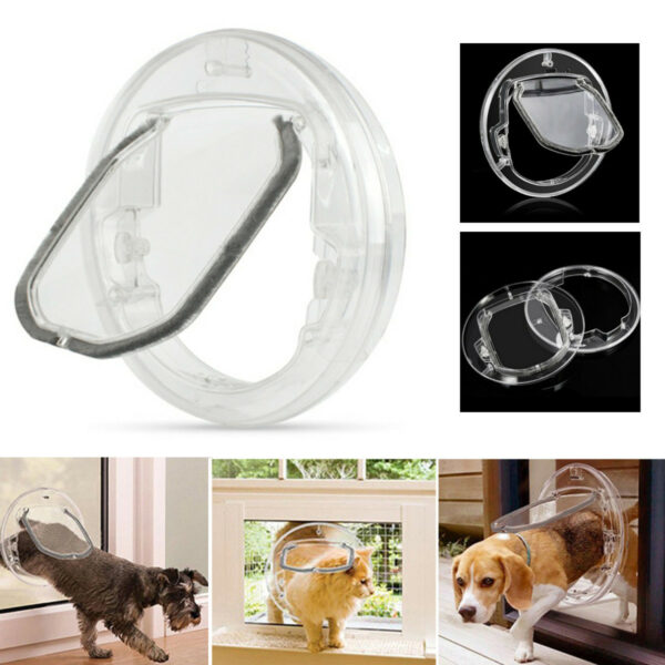 Round Pet Door For Cats Small Dogs Cat Door Flap Door For Screen Glass - Image 2