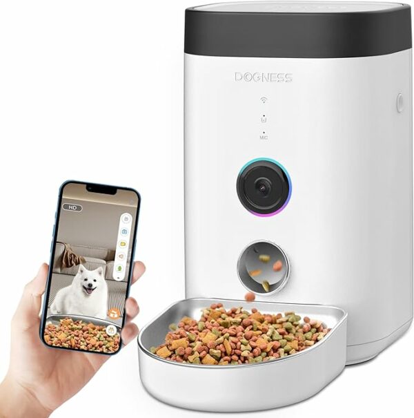 DOGNESS Automatic Cat Feeder with Camera, 1080P HD Video & Night Vision